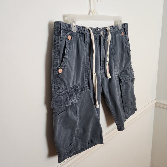 Y2K True Religion Shorts Size 38 Mens Cargo Grunge Skater Gray 11.5" Casual 00s - Picture 4 of 12